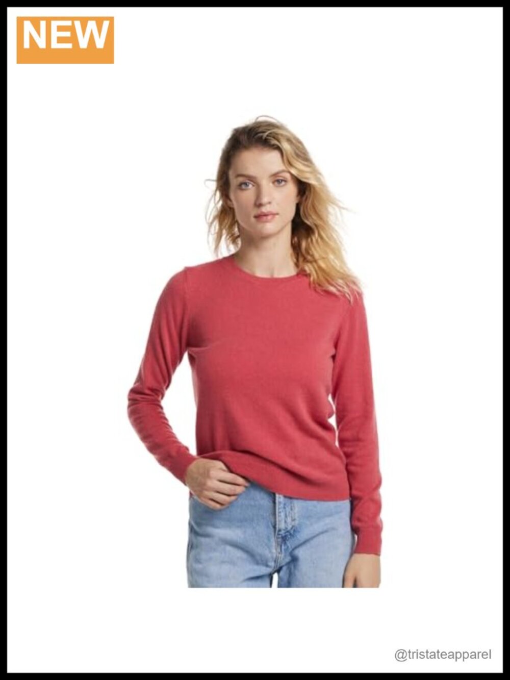 100% Cashmere Crewneck Sweater Long Sleeve Winter Pullover